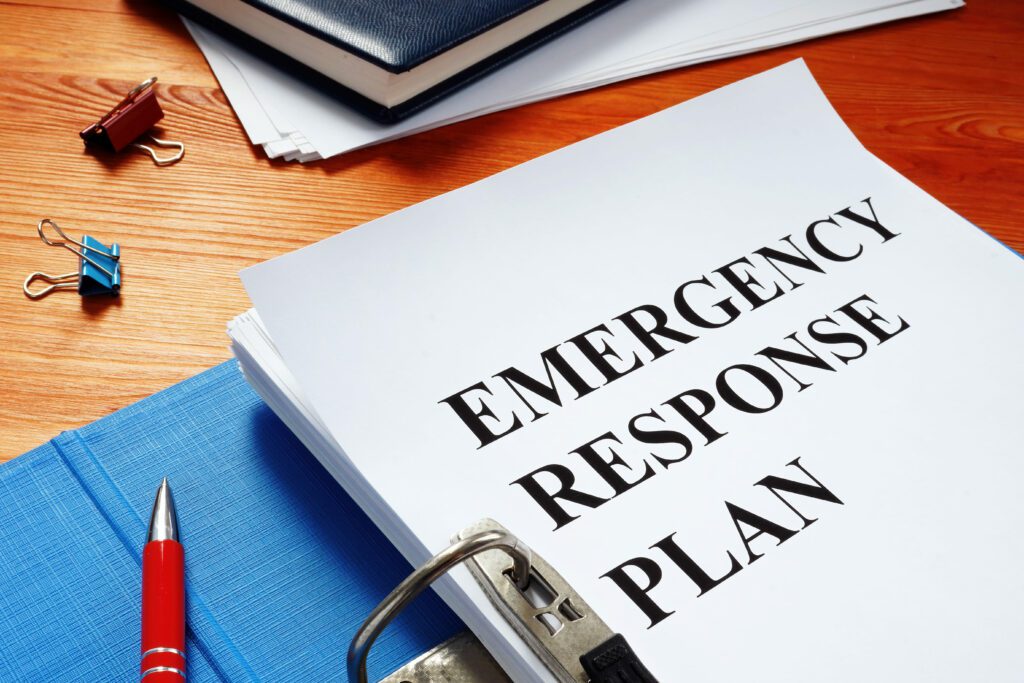 An emergency plan, part of a Safety Engineer’s responsibilities.