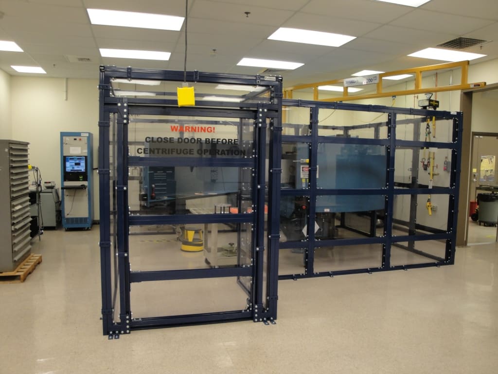 Shielding room designed as a secondary containment for an Ideal Aerosmith 1231 centrifuge