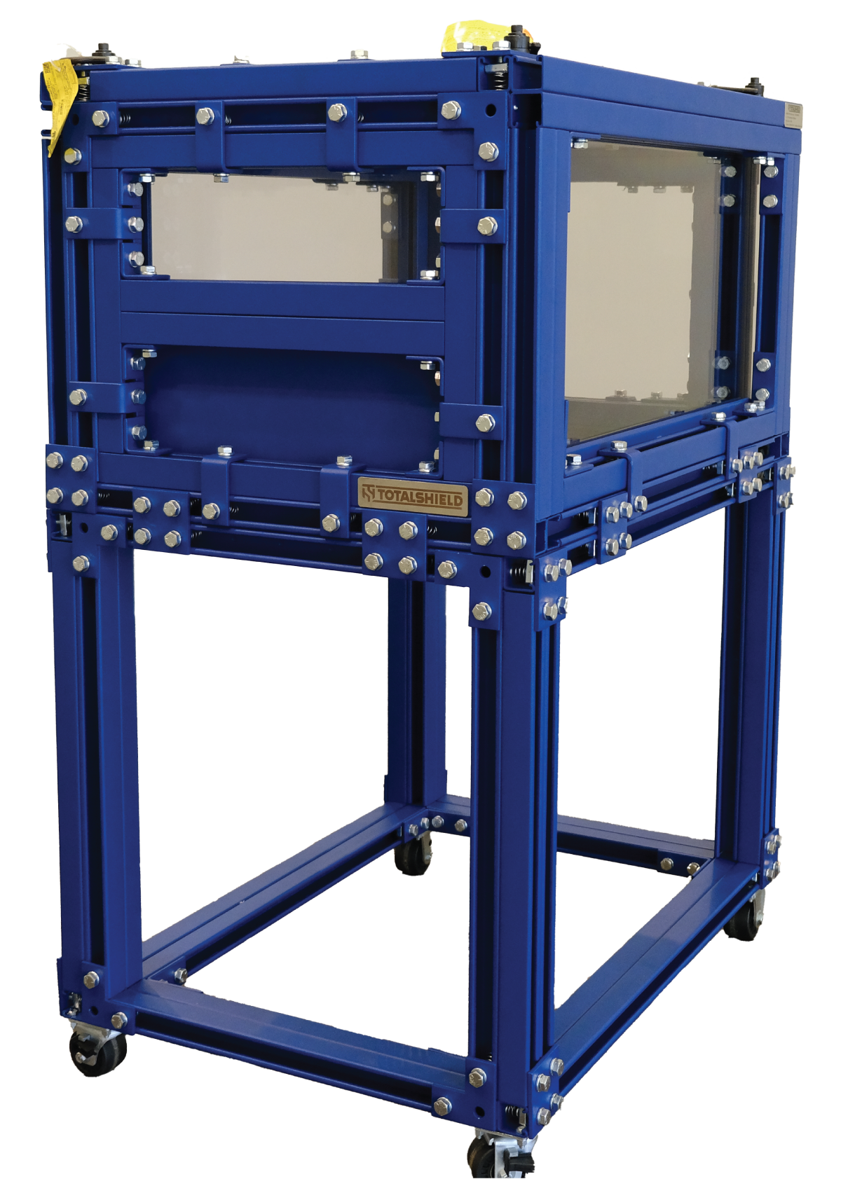 Shield enclosure with mobile cart included.