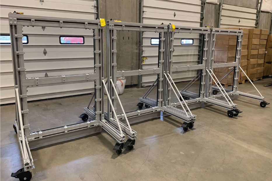 TotalShield's barriers that can be attached to each other to form a wall.