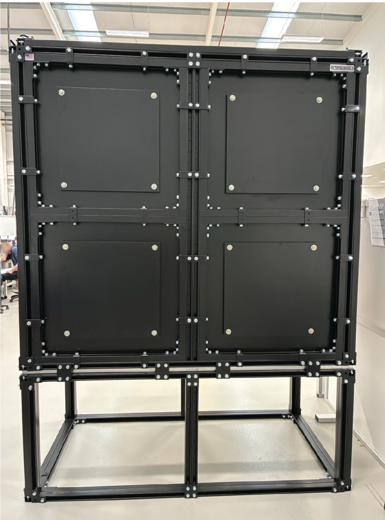 HVAC-protection-enclosure-back Back of an enclosure designed by TotalShield for HVAC inlet and outlet protection.